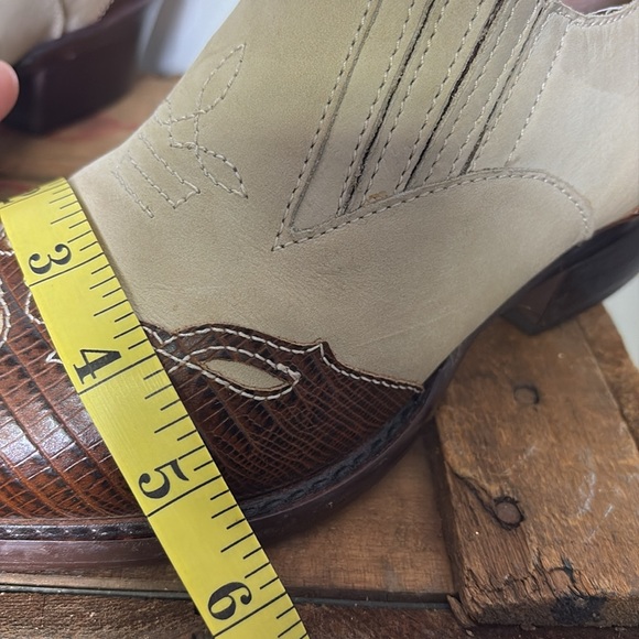 Vintage Leather Suede Ankle Cowboy boots sz7.5M - Picture 9 of 9
